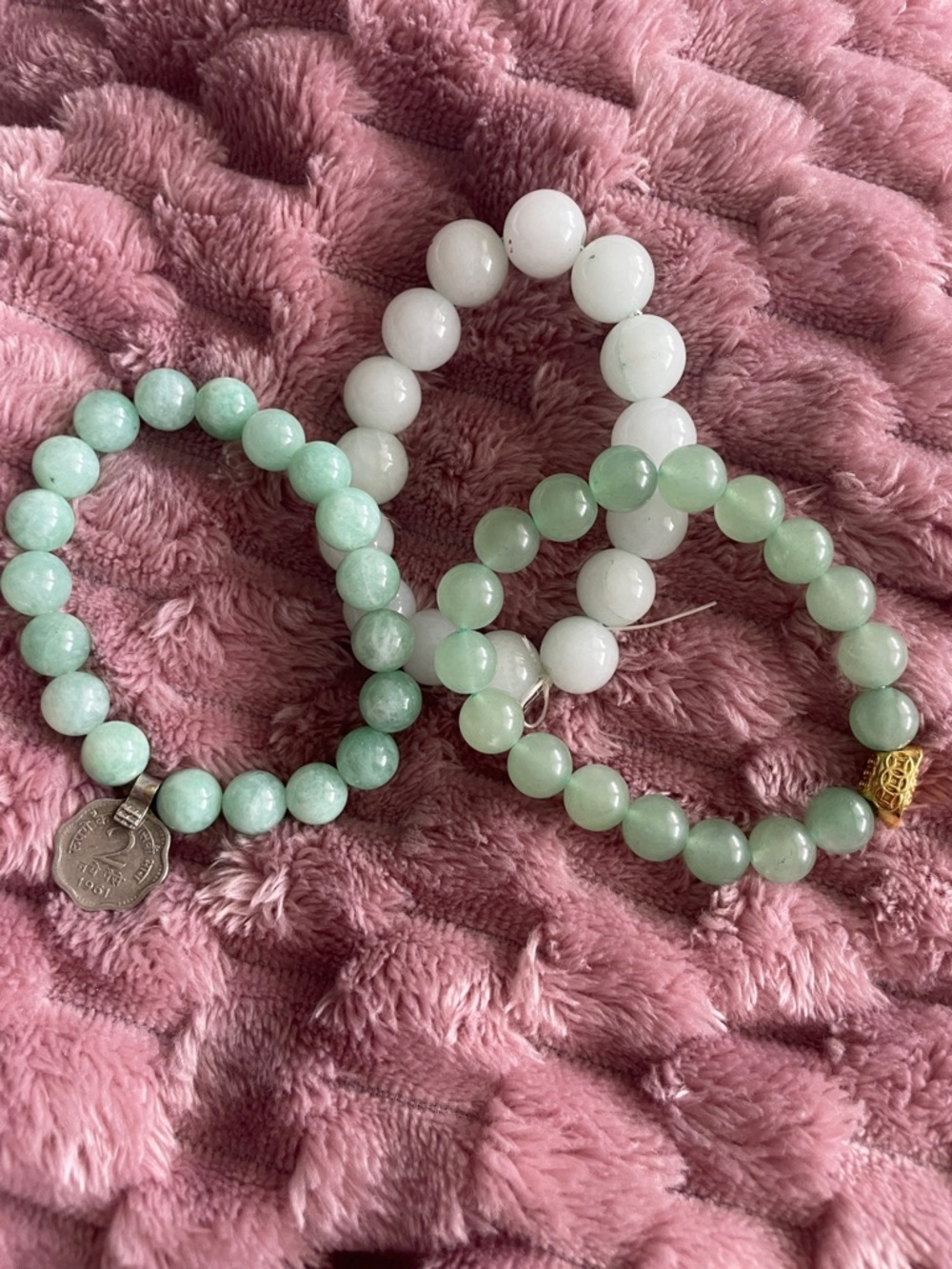 Green crystal Beaded Stretch Bracelet Set - Elegant Everyday Stack